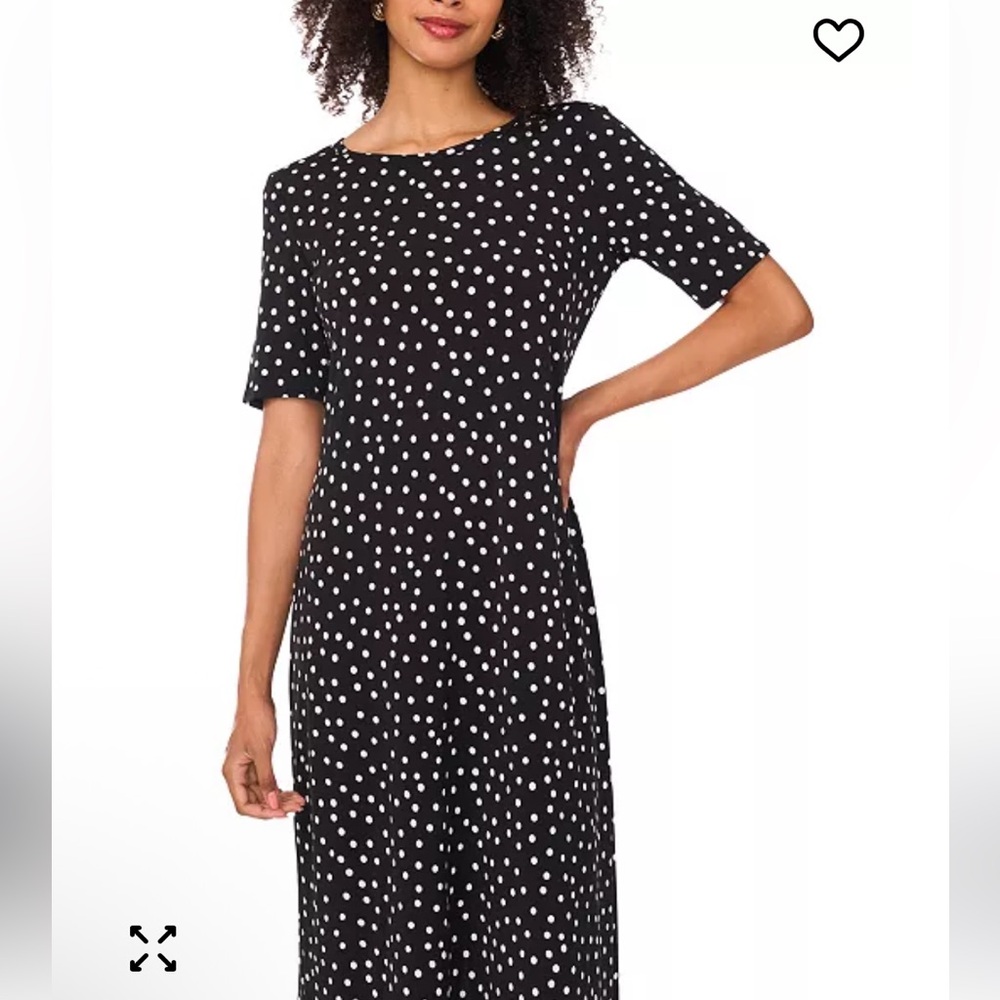 NWOT Vince Camuto Black and White Polka Dot Maxi Dress - Picture 3 of 11